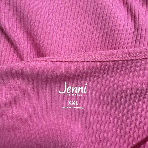 Jenni Plus Size Ribbed Short-Sleeve Top Pink XXL - Picture 2 of 4